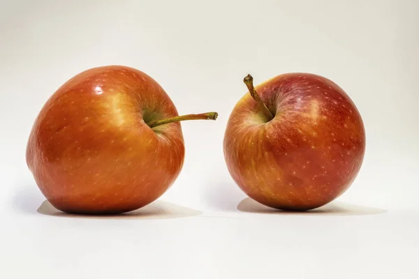 Nahaufnahme Bereit Rote Äpfel Auf Weißem Hintergrund Essen — Stockfoto