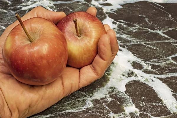 Nahaufnahme Bereit Rote Äpfel Auf Hintergrund Essen — Stockfoto