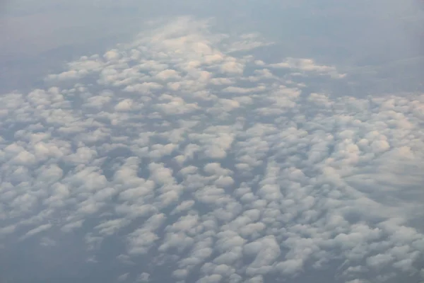 Ciel Paysage Nuages Depuis Fenêtre Avion Haute Altitude — Photo