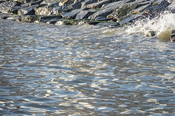 Falaises Vagues Sur Bord Mer — Photo