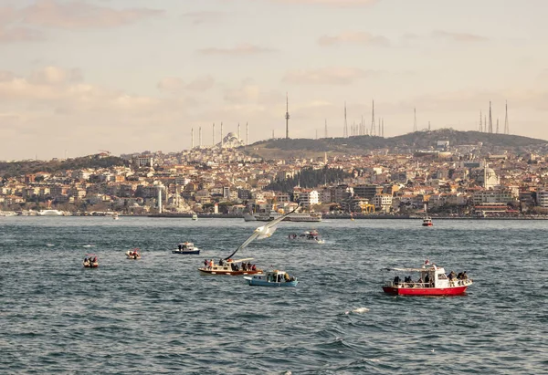 Istanbul Törökország Február 2020 Álom Város Között Európa Ázsia Történelmi — Stock Fotó