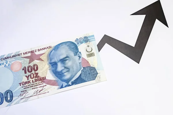 Türkische Lira Banknoten Auf Finanziellen Hintergrund Schließen — Stockfoto