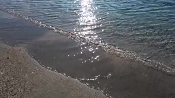 Soleil Soir Étincelles Dans Mer — Video