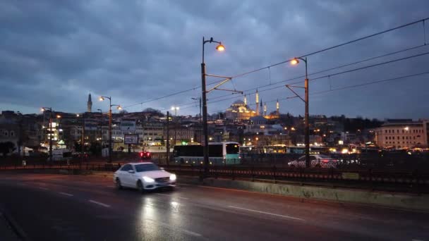 Eminonu Istanbul Kalkon Februari 2020 Gamla Stan Och Moskén Utsikt — Stockvideo