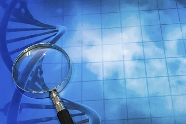 magnifying glass and genetic diseases research