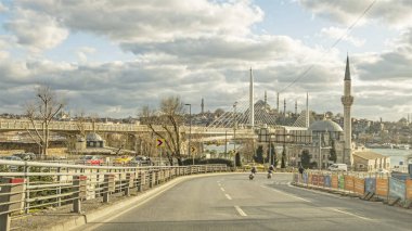 unaçani, istanbul, 16 Mart 2020 Süleyman Camii ve İstanbul 'un Sishane ilçesinden eski şehir manzarası