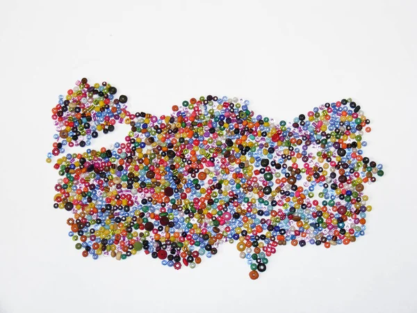Colorful scattered bead pictures in turkey map for shopping sites
