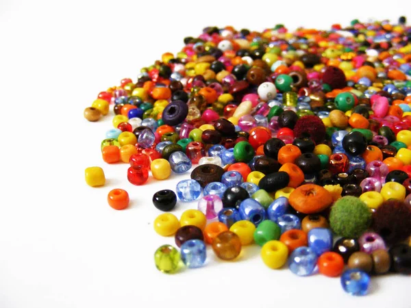 Colored bracelet pictures made of colorful colored beads — Stock Photo, Image