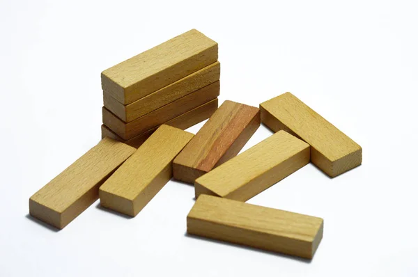 Jenga-Bilder aus Holz für die schönsten Kinderseiten — Stockfoto