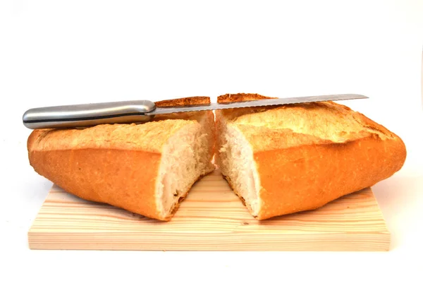 Bread and bread knife pictures — Stock Photo, Image