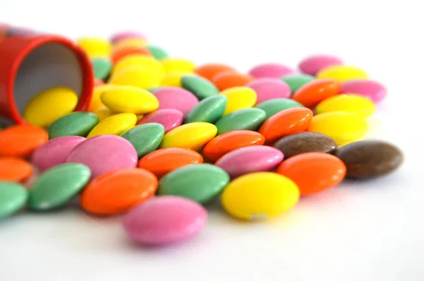 Barevné malé čokoládové cukr — Stock fotografie