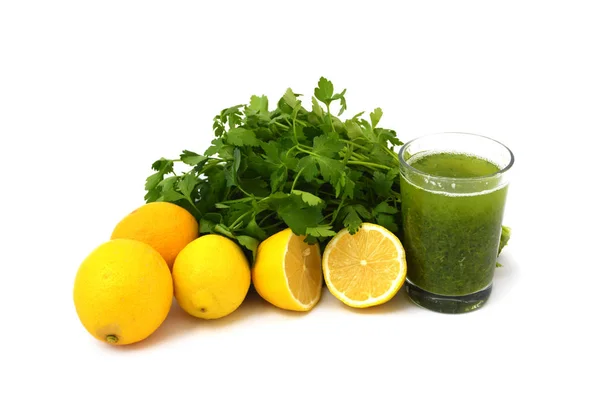 Parsley and lemon juice — Stock Photo, Image