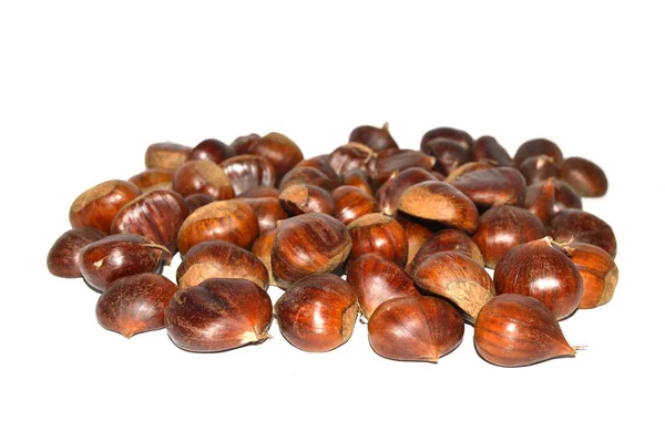 Castagne immagini, castagne sgusciate — Foto Stock