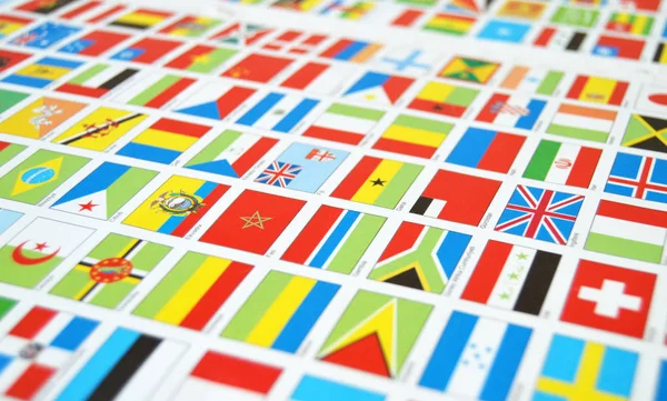 Atlases and state flags, world,state flags, world — Stock Photo, Image