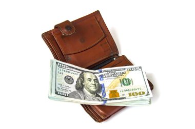 100 dolar beyaz arka plan ve m-cüzdan resimleri,