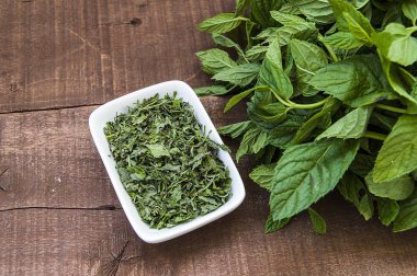 Kuru nane, taze nane doğal ve organik resimler, Kuru nane sosu çorba, Kuru nane kuru resme, sağlık, yemek nane içine koymak şartları içinde nane kurutulmuş