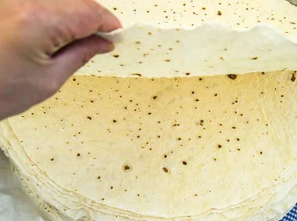 Feines Teigbrot Yufka Brot Trockener Backteig Türkisches Yufka Brot Weltbrotsorten — Stockfoto