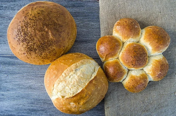 Различные Хлеба Хлеба Кунжута Свежего Хлеба Индейки Конкретных Видов Хлеба — стоковое фото