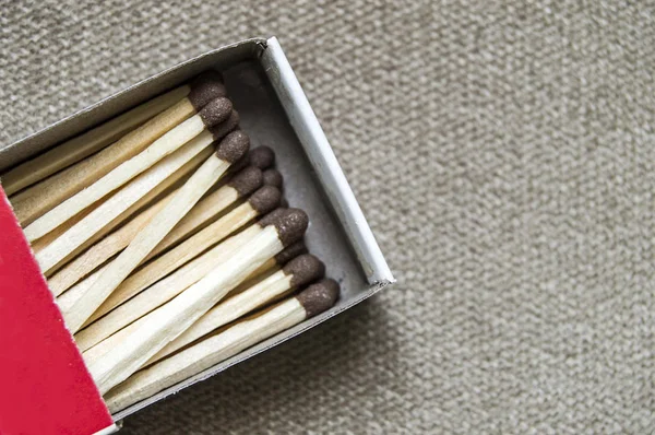 Matchbox Matchsticks Matchstick Stands Scattered Matches Light Fire — Stock Photo, Image