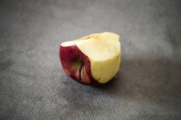 half apple cut with a knife