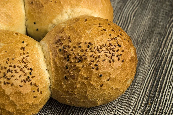 Velmi Čerstvé Snídaně Sezamový Chléb Různé Druhy Chleba Skvělé Pečivo — Stock fotografie
