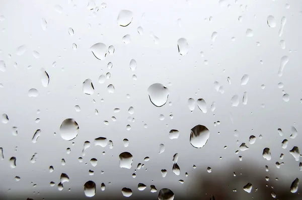 Gotas Chuva Caindo Vidro São Muito Agradáveis — Fotografia de Stock