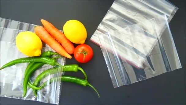 Закритий Мішок Холодильнику Зберігання Їжі Закритий Мішок Холодильника Зберігання Їжі — стокове відео