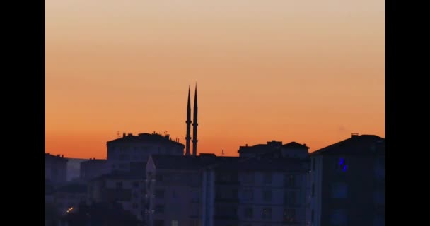 Det Var Morgon Stad Turkiet Solen Sakta Gryr — Stockvideo