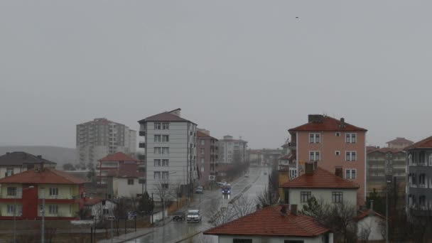 Regn Stad Och Regn Regnigt Stadslandskap Regnigt Väder — Stockvideo