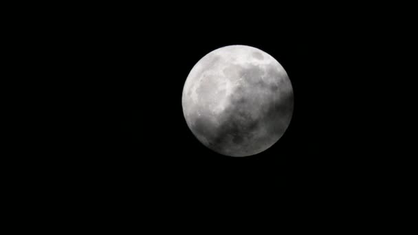 Noche Luna Luna Llena Brillando Cielo Por Noche — Vídeo de stock