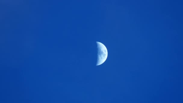 Lua Crescente Azul Céu — Vídeo de Stock