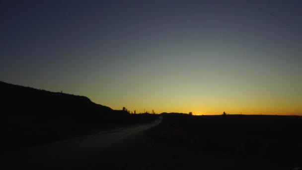 Uma Estrada Pôr Sol Vídeo Modo Crepúsculo Uma Estrada Crepúsculo — Vídeo de Stock