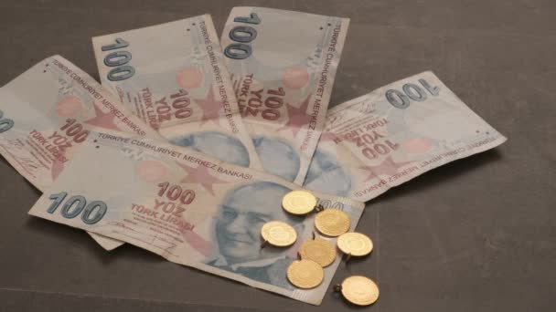 金融投資商品 トルコのリラ ウドと金 — ストック動画