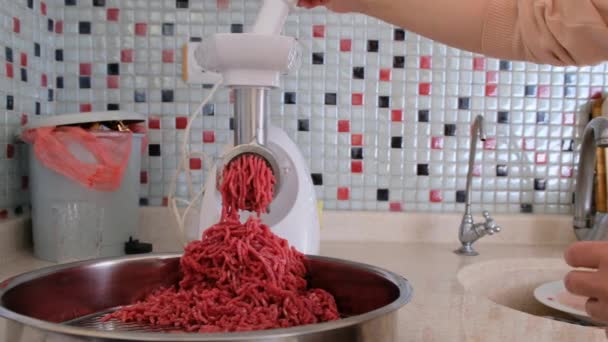 Leve Para Casa Tipo Mineiro Mineiro Carne Preparação Minério — Vídeo de Stock