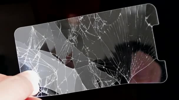 Schutzglas Für Mobiltelefone Schutzglas Stoßdämpfendes Glas — Stockvideo
