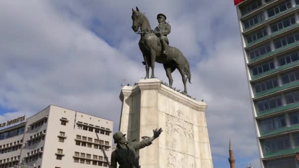 Atatürk Heykeli Heykeli Ocak 2020 Ulus Ankara — Stok video