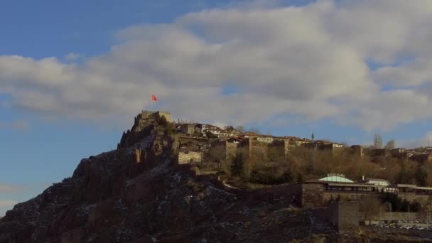 安卡拉火鸡 2020年1月23日 历史性的安卡拉城堡和小巴站 — 图库视频影像