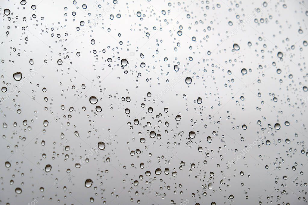 natural rain droplets on glass