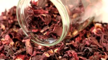 Kuru amber bitkisi 360 derece dönüyor, çok yakın makro çekim.,