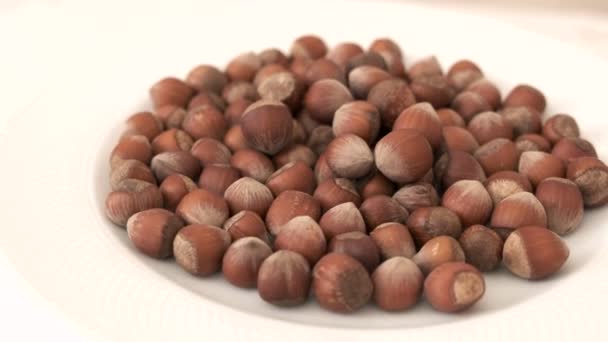 360 Stupňový Otočný Stojan Loupané Ořechy Velmi Close High Kalorie — Stock video
