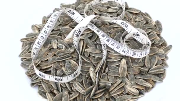 Dry Roasted Salted Sunflower Seeds Quickly Gain Unhealthy Weight — Stock Video