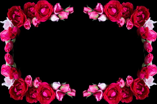 Рамка из цветов роз — стоковое фото