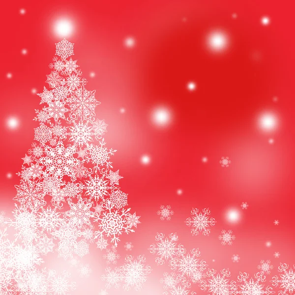 붉은 추상 배경에서 크리스마스 트리 — 스톡 사진
