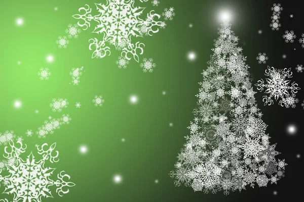 Різдвяна ялинка на зеленому і чорному тлі — стокове фото