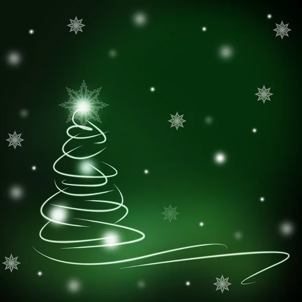 Yeşil arka plan, Noel ağacı — Stok fotoğraf