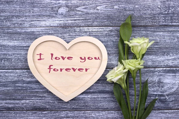 Tarjeta de San Valentín con texto Te amo para siempre —  Fotos de Stock