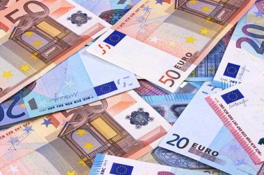 Euro Money Banknotes abstract background. clipart