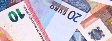 Euro para banknot farklı mezhepleri arka plan soyut.