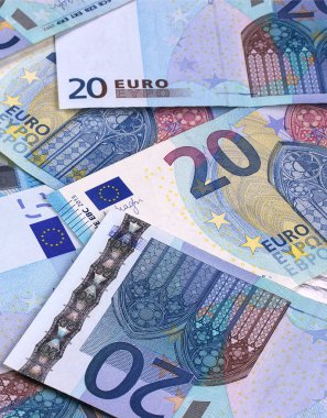Euro para banknot farklı mezhepleri arka plan soyut.