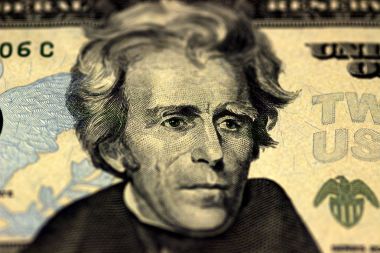 Andrew Jackson bize yirmi yüz ya da makro, Amerika Birleşik Devletleri para portre 20 dolar bill.